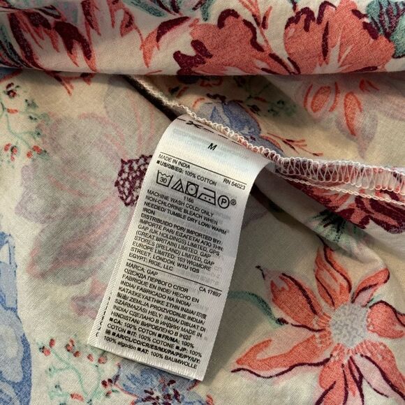 Gap Off Shoulder Floral Tropical Top Blouse Medium - Picture 4 of 4